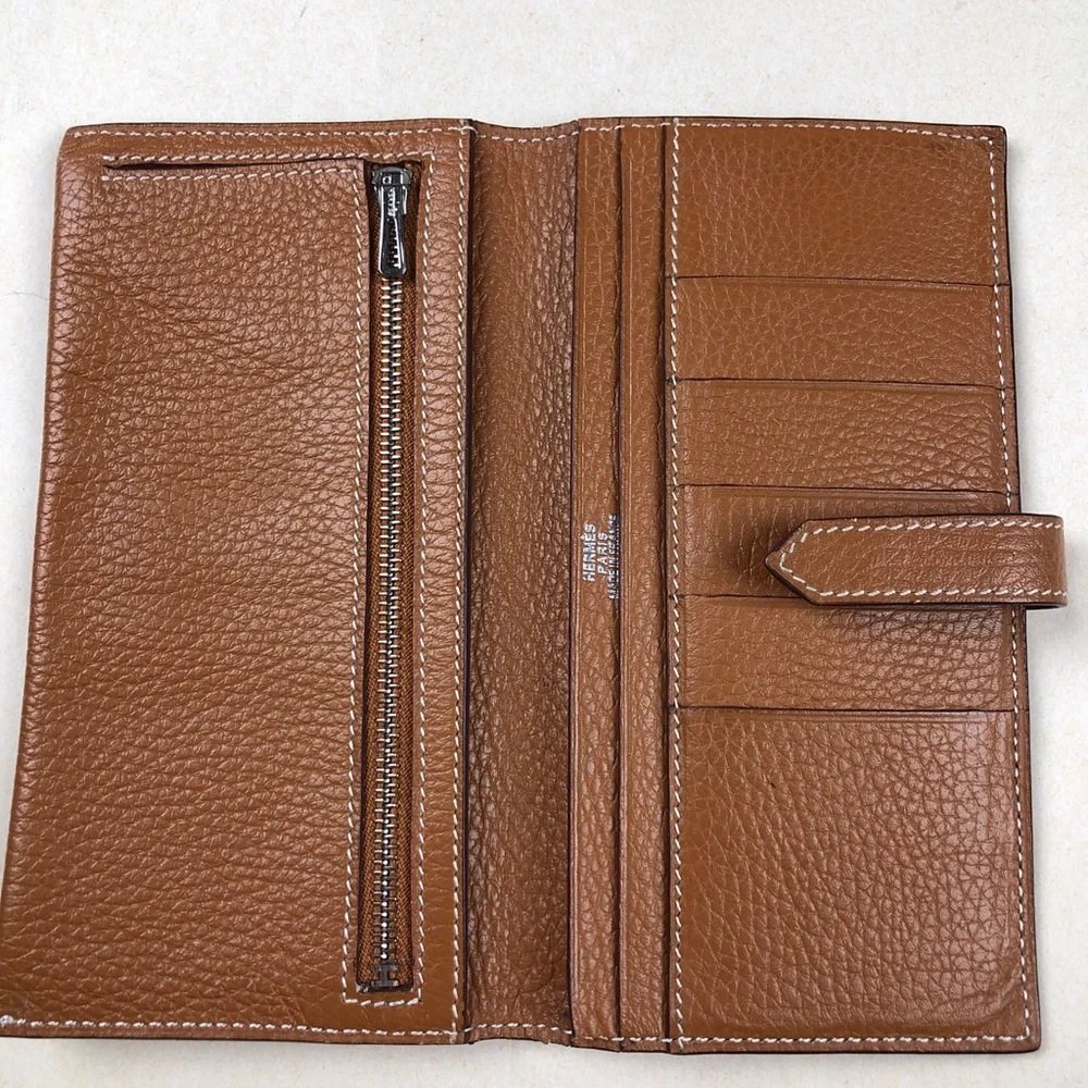 Hermes Bearn Long Wallet Tan Brown EUC